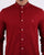 Pretty Green Mens Slim Fit Collarless Shirt Red