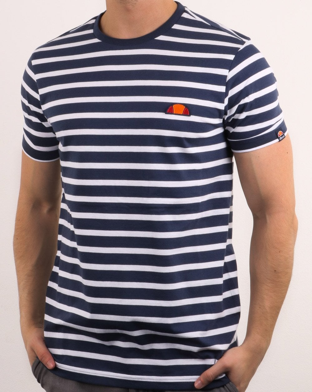 Ellesse Stripe T Shirt Navy