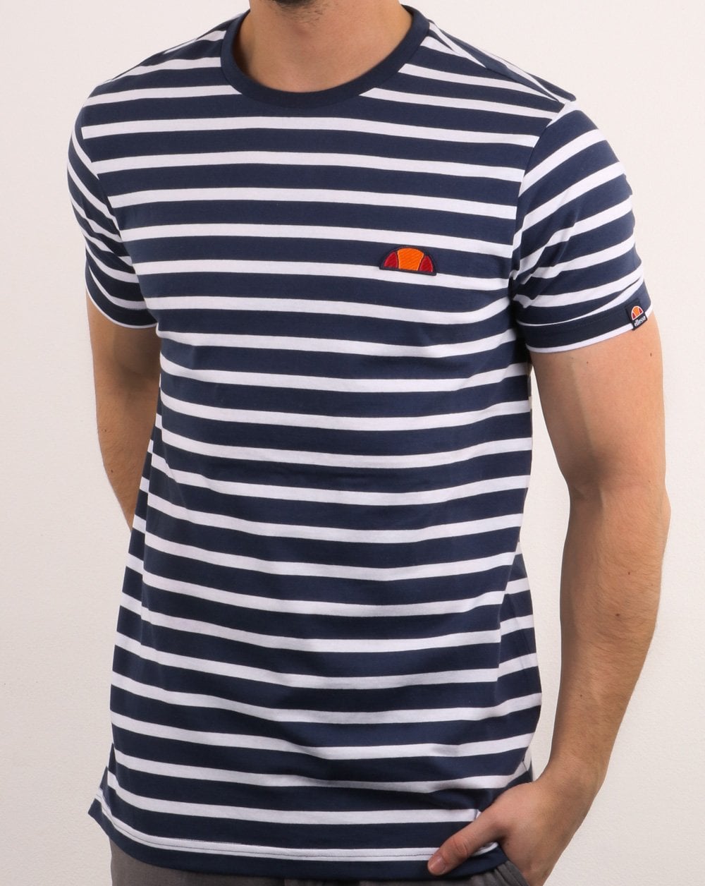 Ellesse – Gestreiftes T-Shirt in Marineblau
