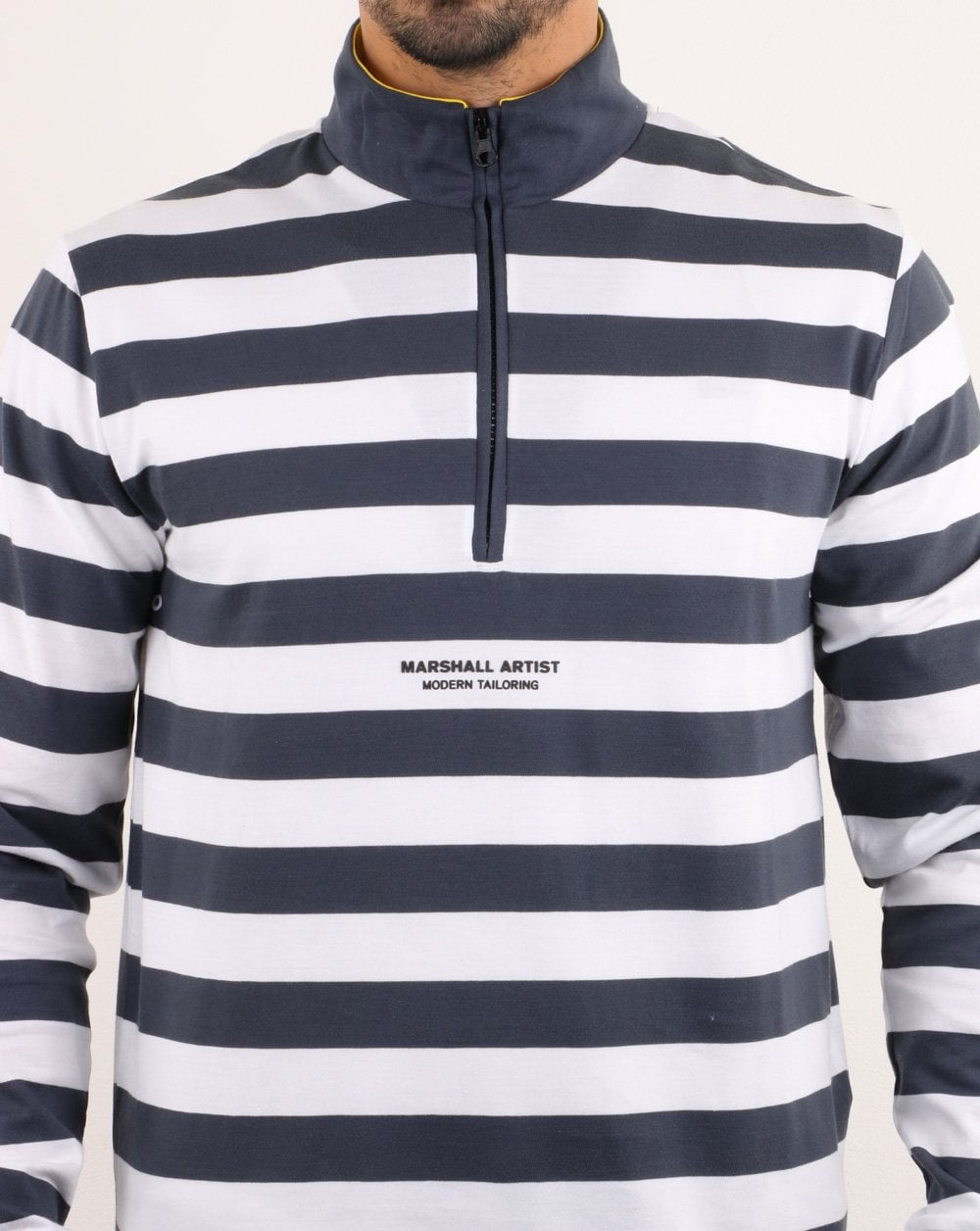 Marshall Artist Boating Stripe Trichterhals Marineblau/Weiß