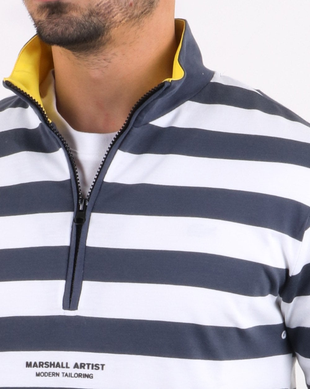 Marshall Artist Boating Stripe Trichterhals Marineblau/Weiß