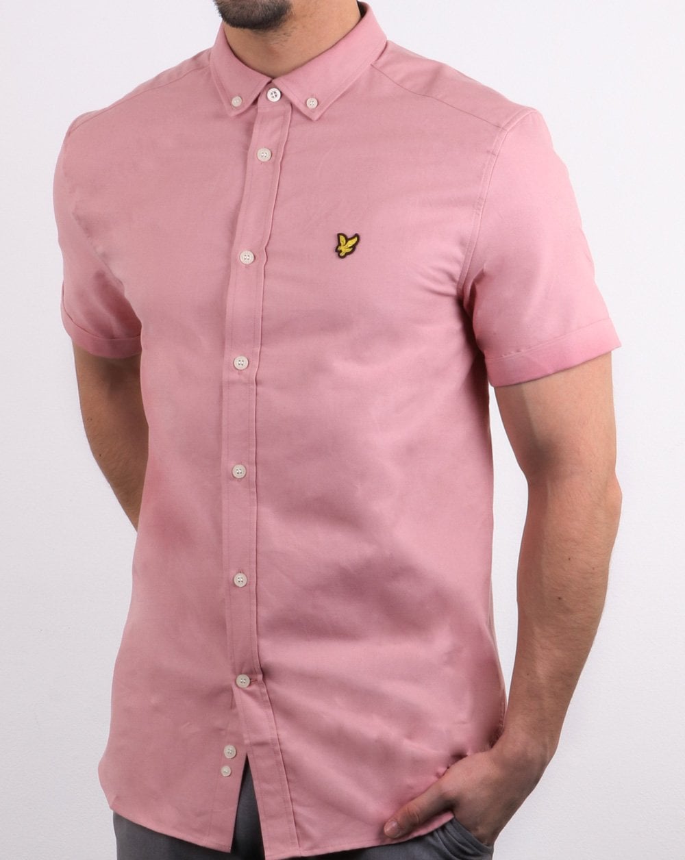 Lyle And Scott Short Sleeve Oxford Shirt Coral