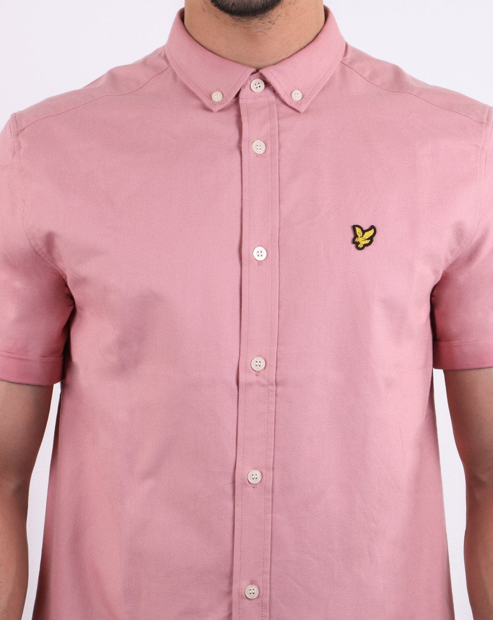 Lyle And Scott – Kurzärmliges Oxford-Hemd in Koralle