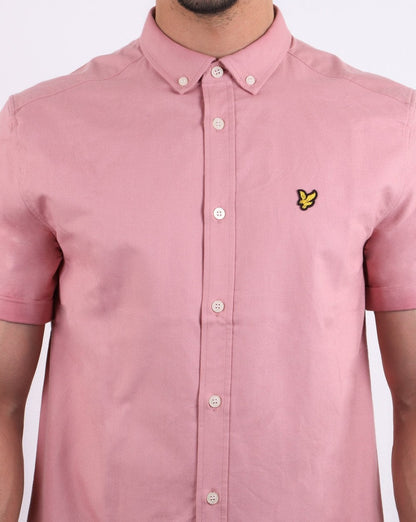 Lyle And Scott – Kurzärmliges Oxford-Hemd in Koralle