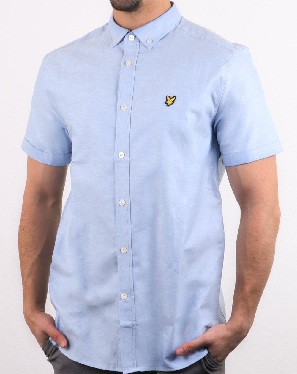 Lyle And Scott – Kurzärmliges Oxford-Hemd „Riviera“ in Hellblau
