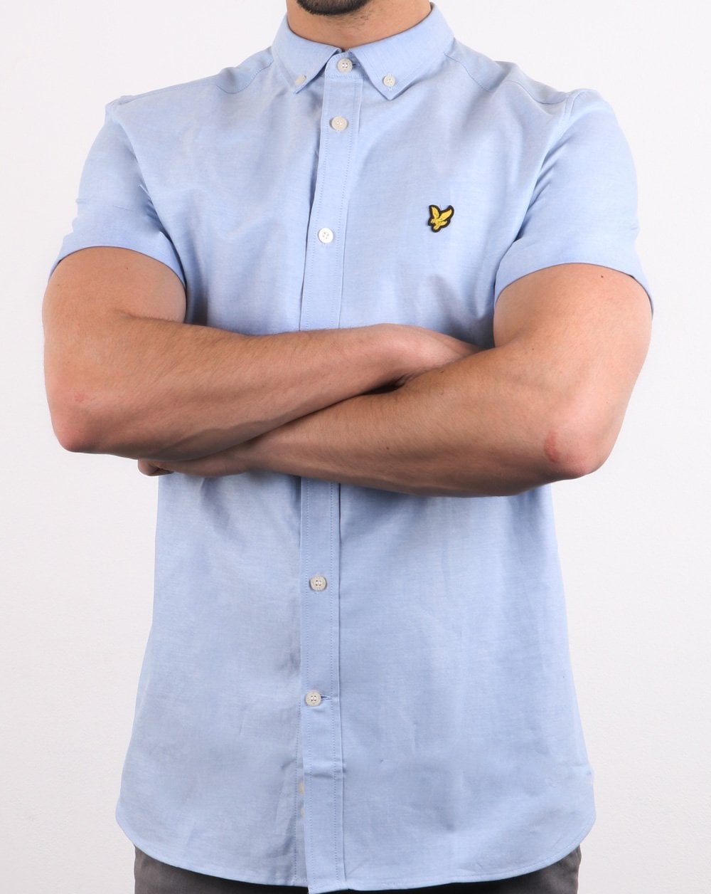 Lyle And Scott – Kurzärmliges Oxford-Hemd „Riviera“ in Hellblau