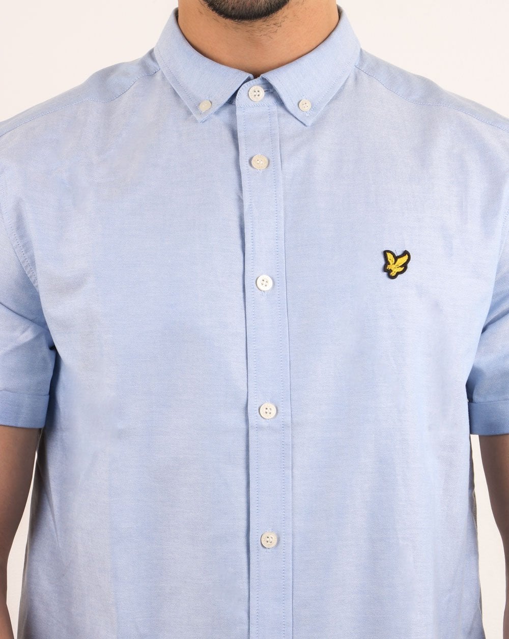 Lyle And Scott – Kurzärmliges Oxford-Hemd „Riviera“ in Hellblau