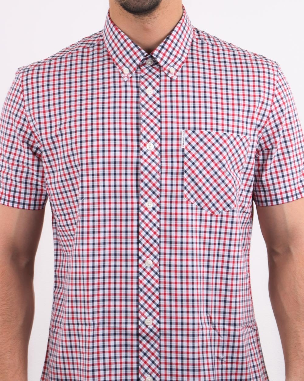 Ben Sherman House Check S/s Hemd Marineblau Rot