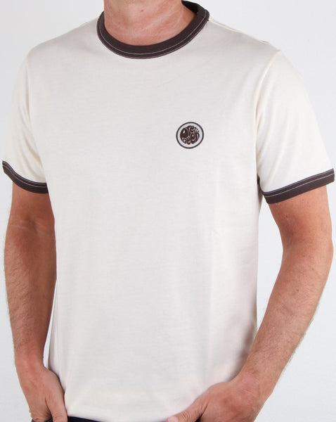 Pretty Green Badge T-shirt Off White
