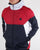 Pretty Green Zip Through Hooded Contrast Jacket Red/navy