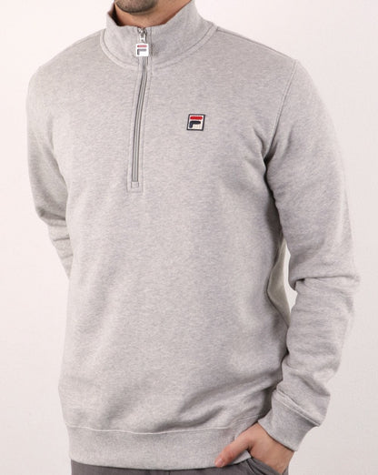 Fila Vintage Palermo Sweatshirt mit Reißverschluss, Hellgrau meliert