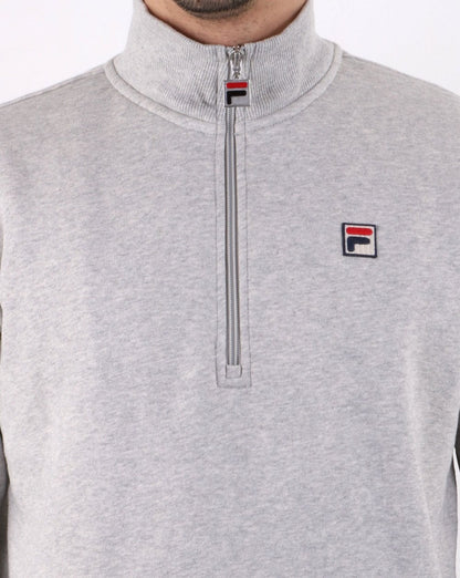 Fila Vintage Palermo Sweatshirt mit Reißverschluss, Hellgrau meliert