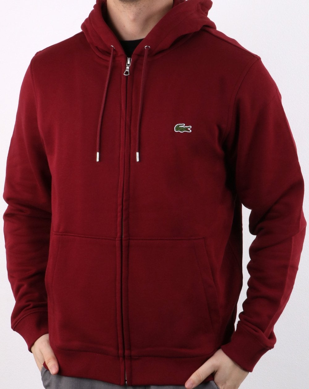 Lacoste Hooded Full Zip Sweatshirt Deep Red