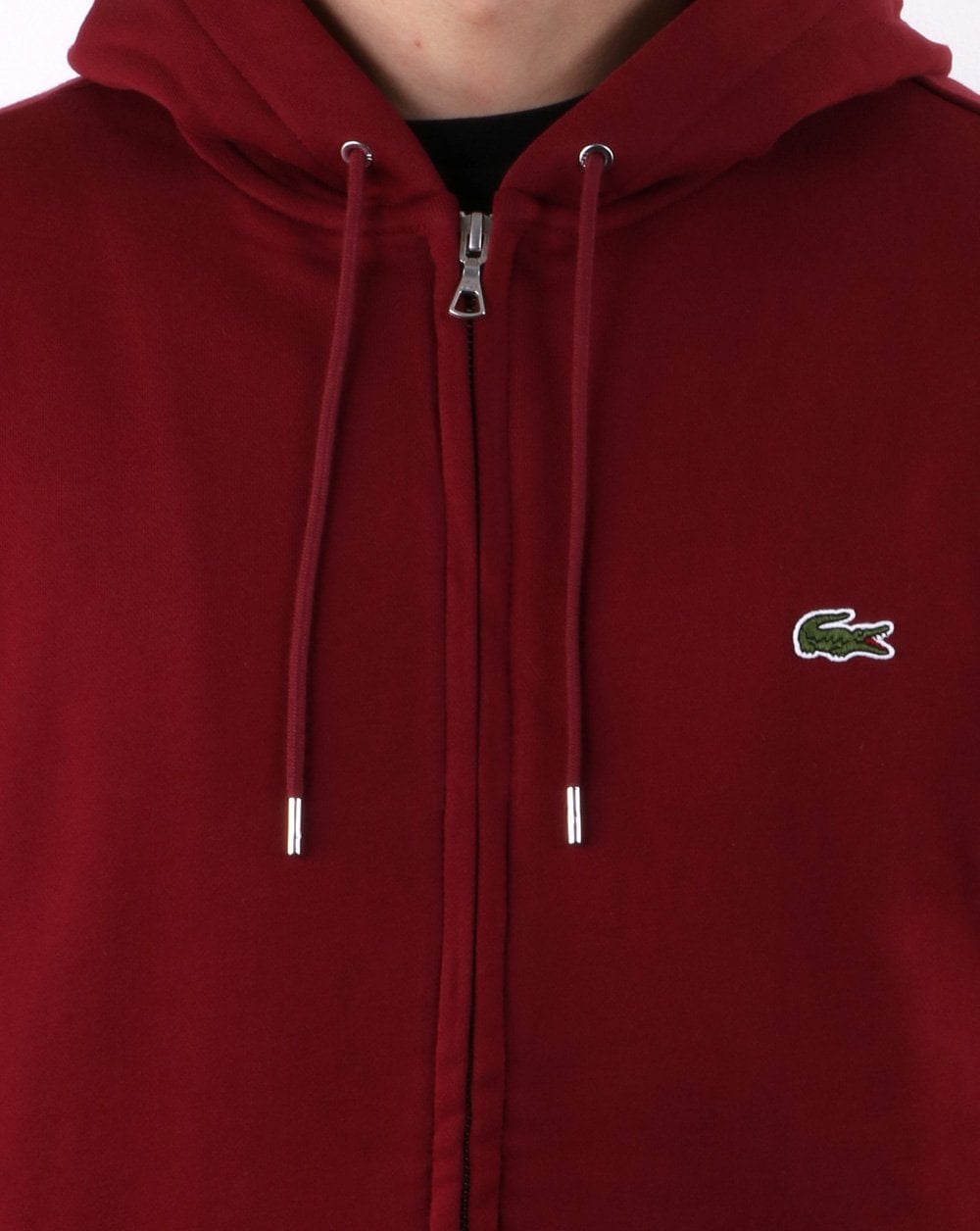 Lacoste – Sweatshirt mit durchgehendem Reißverschluss und Kapuze, Dunkelrot