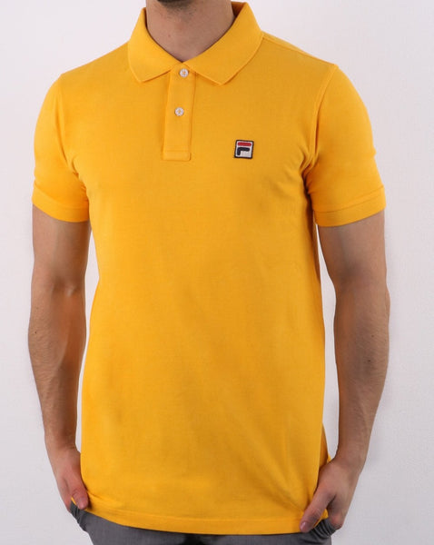 Fila Vintage Dante Polo Shirt Yellow Gold