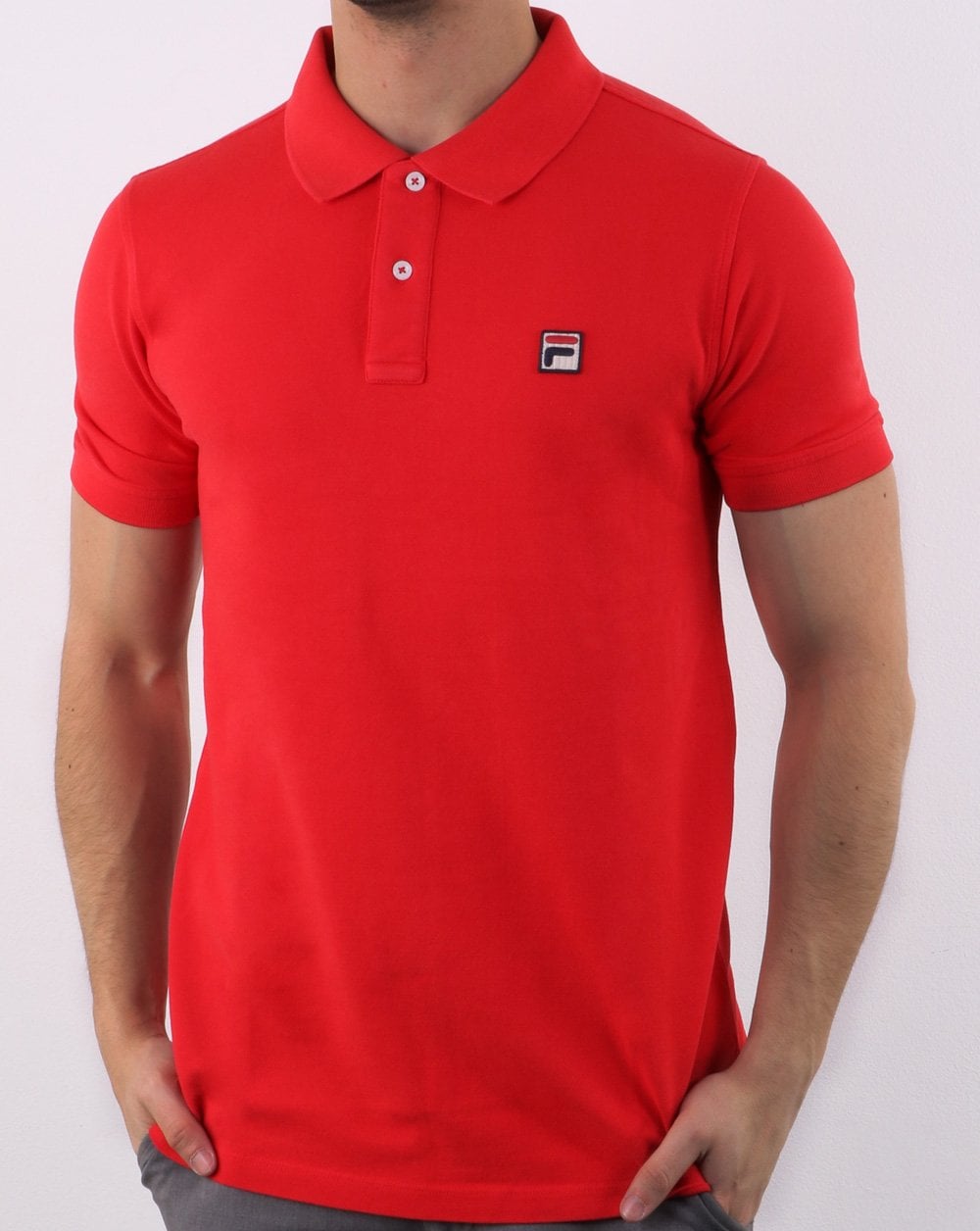 Fila Vintage Dante Polo Shirt Red