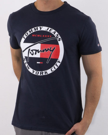 Tommy Hilfiger Circle Graphic Tee Black Iris