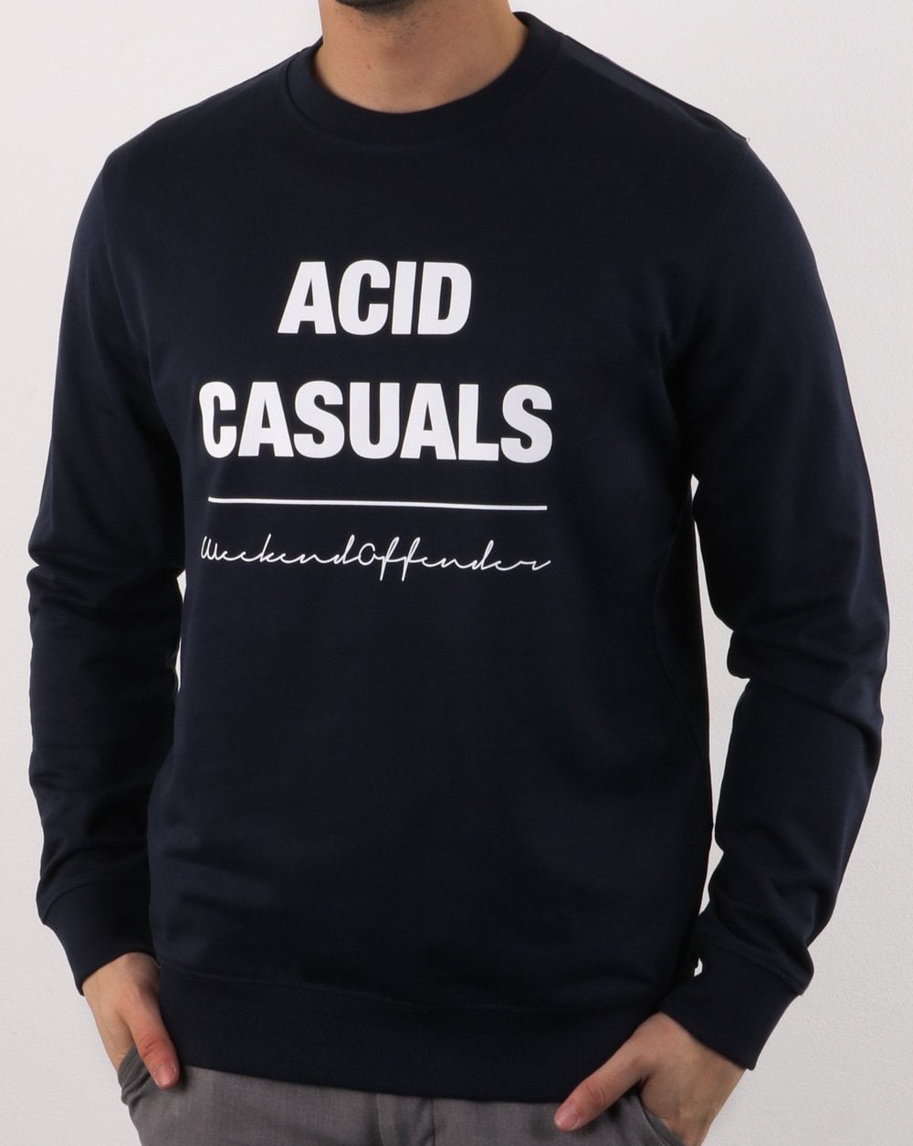 Weekend Offender Acid Lässiges Sweatshirt Marineblau