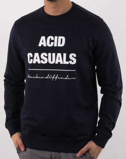 Weekend Offender Acid Lässiges Sweatshirt Marineblau