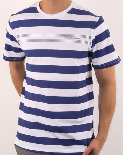 Weekend Offender Streifen T-Shirt Weiß