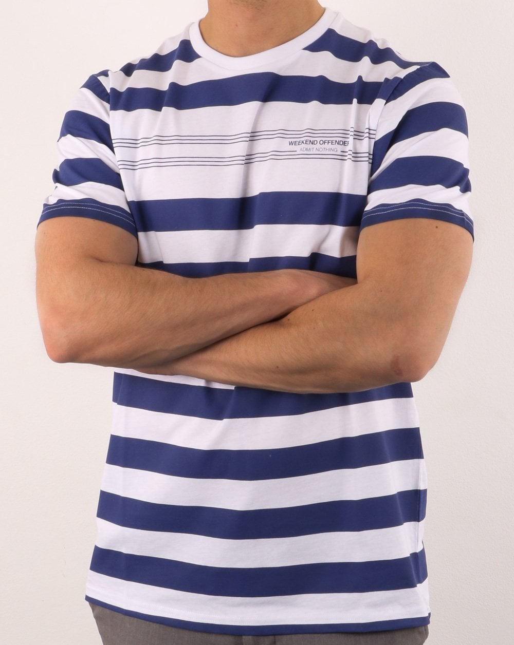Weekend Offender Streifen T-Shirt Weiß