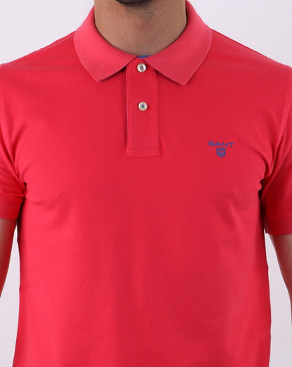 Gant Poloshirt mit Kontrastkragen, Fuscha Pink