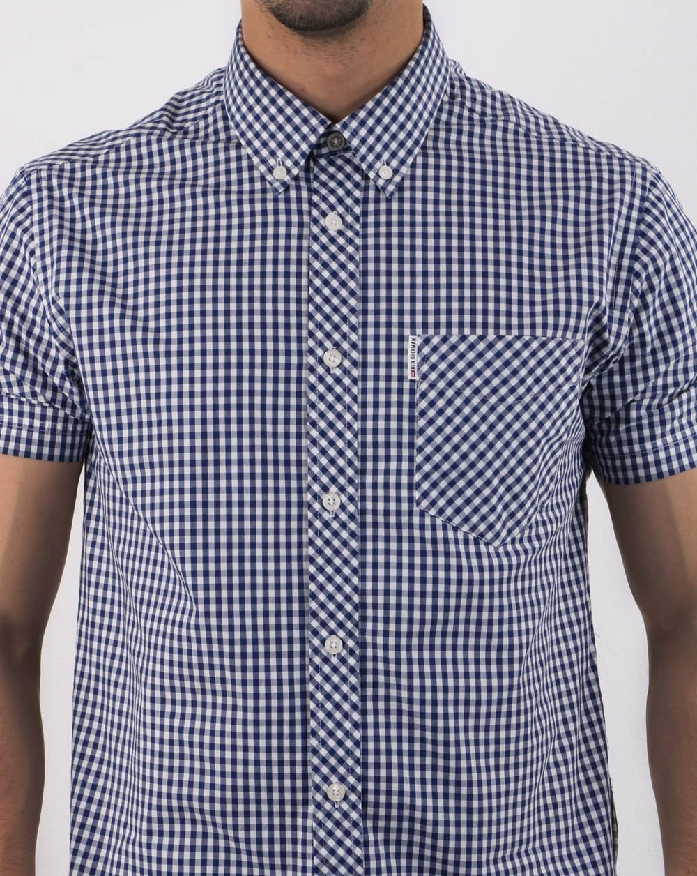 Ben Sherman – Gingham-Kurzarmhemd Dunkelblau