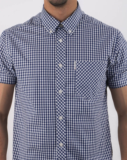 Ben Sherman – Gingham-Kurzarmhemd Dunkelblau