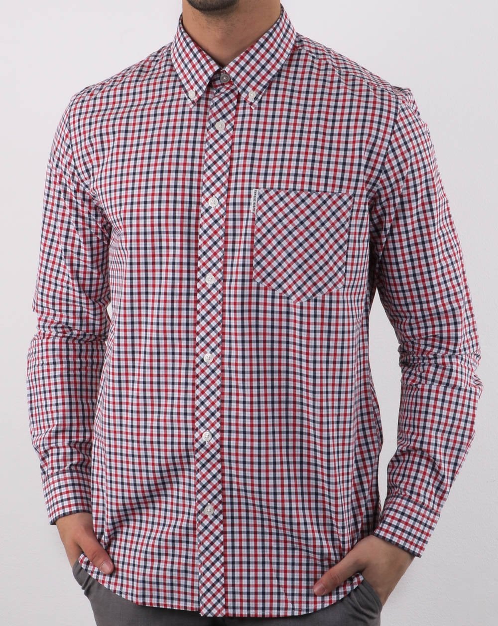 Ben Sherman House Check Hemd Marineblau Rot