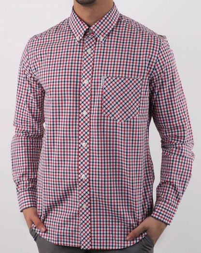 Ben Sherman House Check Hemd Marineblau Rot