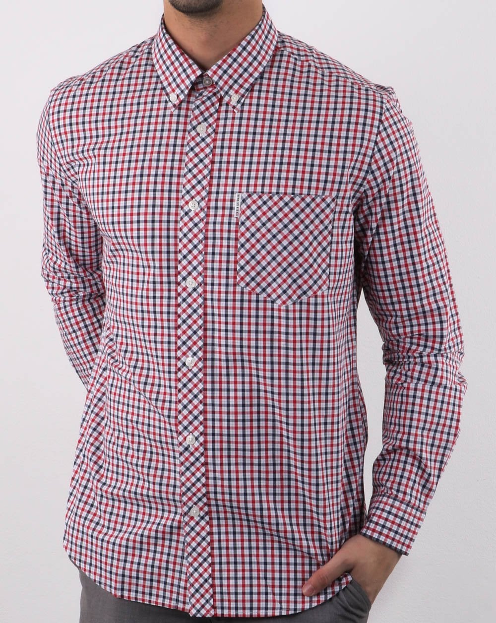Ben Sherman House Check Hemd Marineblau Rot