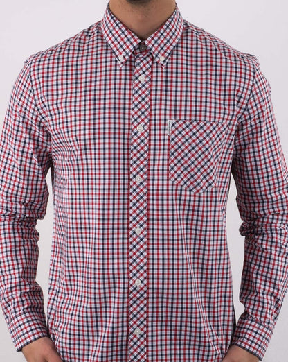 Ben Sherman House Check Hemd Marineblau Rot