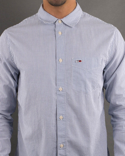 Tommy Hilfiger Seersucker-Streifenhemd Blau/Weiß