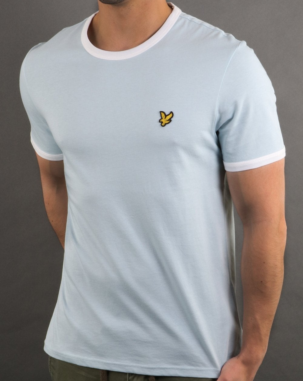 Lyle And Scott Ringer T Shirt Sky Blue/White