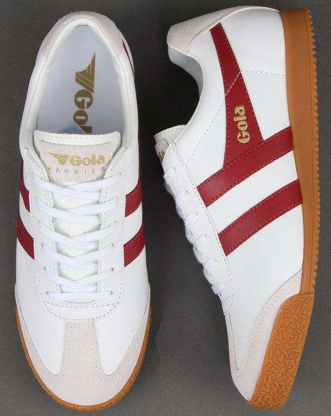 Gola Harrier Leather Trainer White/red