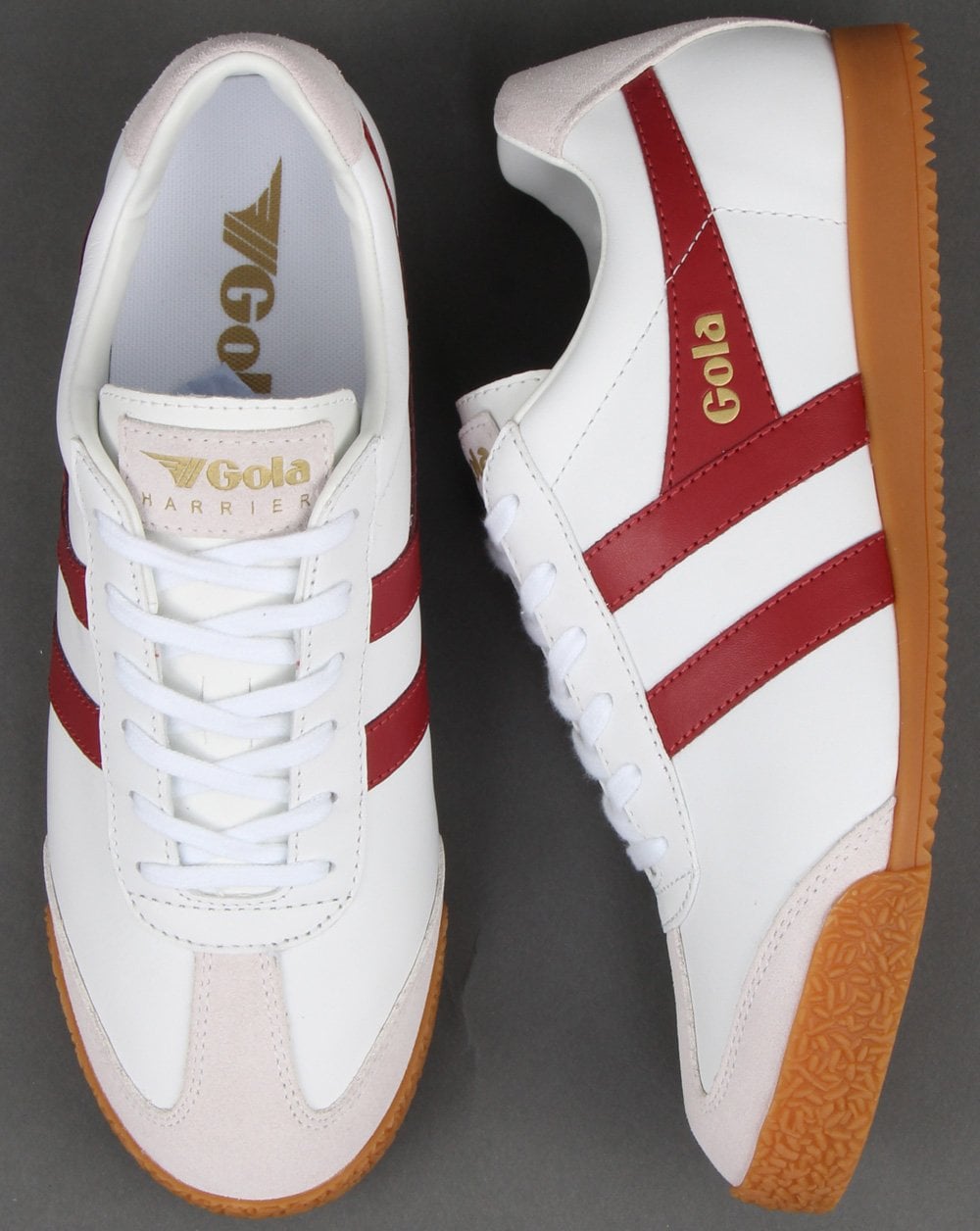 Gola Harrier Ledersneaker Weiß/Rot