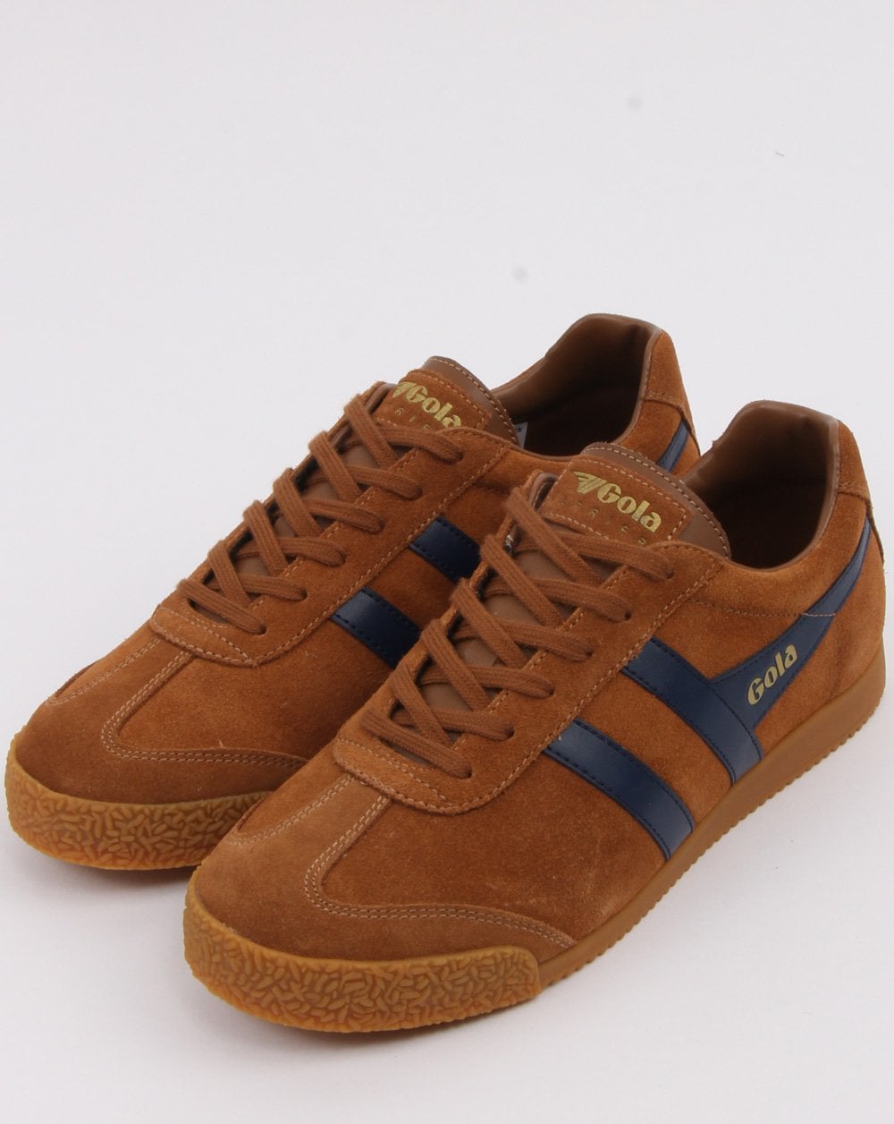 Gola Harrier Wildleder-Sneaker Karamell/Marineblau