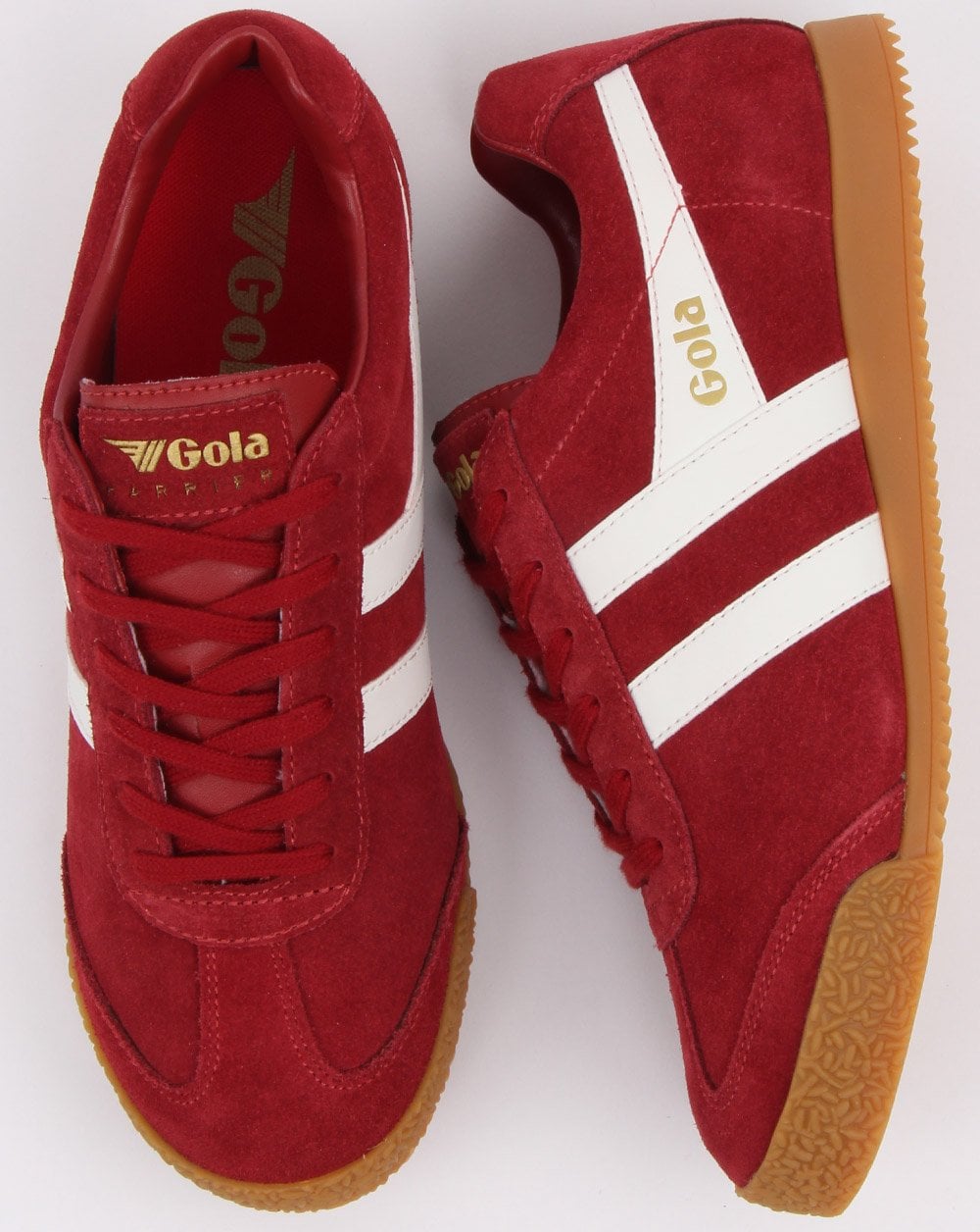 Gola Harrier Wildleder-Sneaker Dunkelrot/Weiß