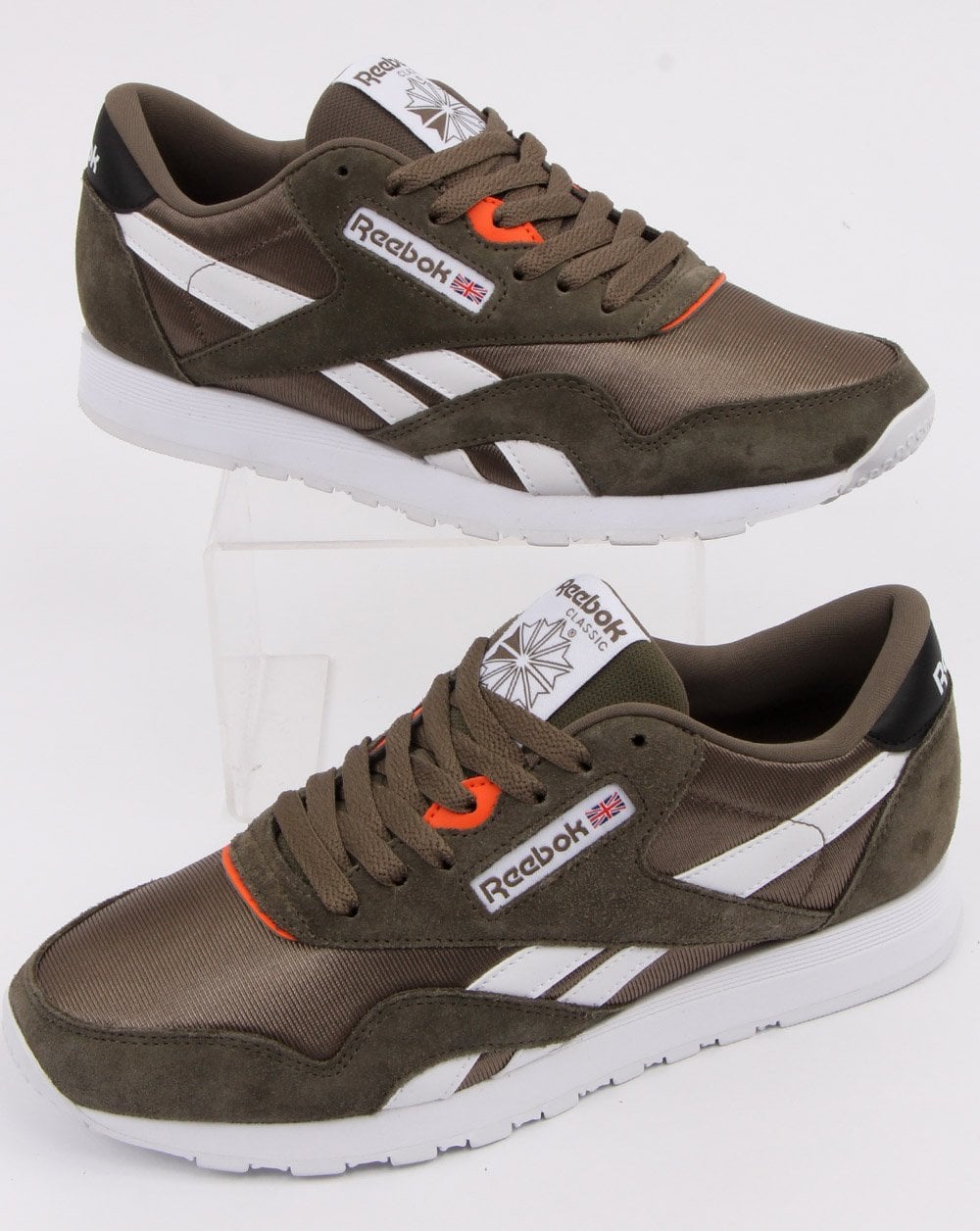 Reebok Classic Nylon Trainers  Olive Green