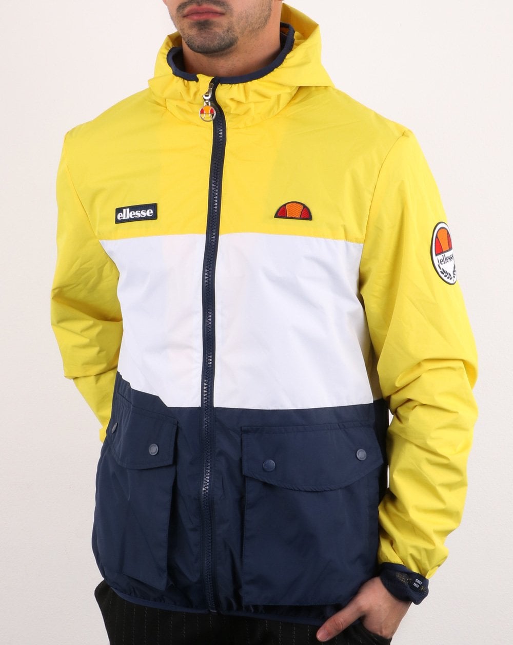 Ellesse Triple Jacket Yellow White Navy