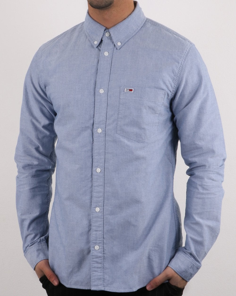 Tommy Hilfiger – Klassisches Oxford-Hemd in Schwarz-Iris