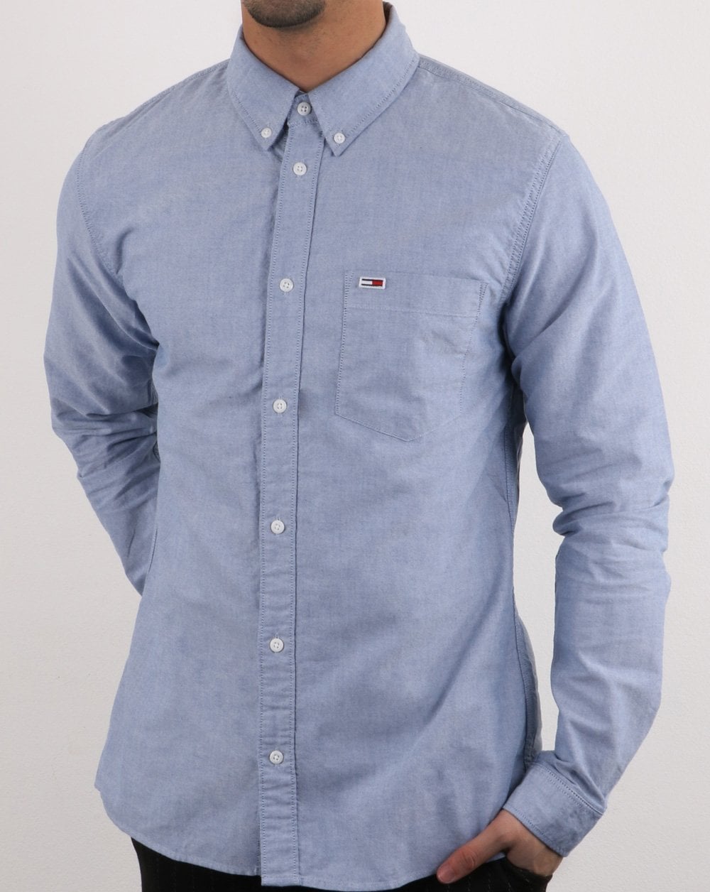 Tommy Hilfiger – Klassisches Oxford-Hemd in Schwarz-Iris