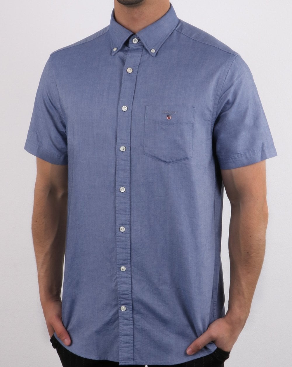 Gant The Oxford Shirt Reg Kurzarmhemd Persian Blue