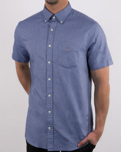 Gant The Oxford Shirt Reg Kurzarmhemd Persian Blue