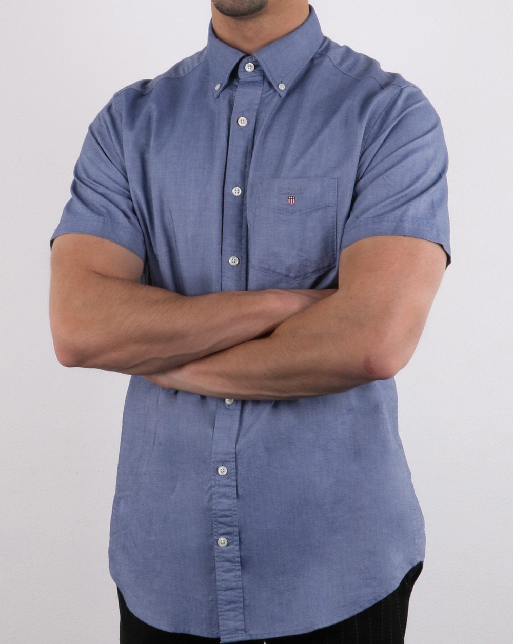 Gant The Oxford Shirt Reg Kurzarmhemd Persian Blue