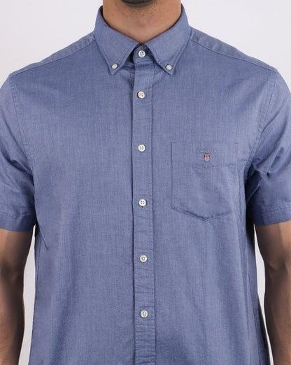 Gant The Oxford Shirt Reg Kurzarmhemd Persian Blue