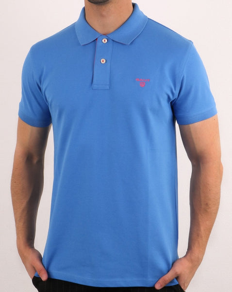 Gant Contrast Collar Polo Shirt Palace Blue