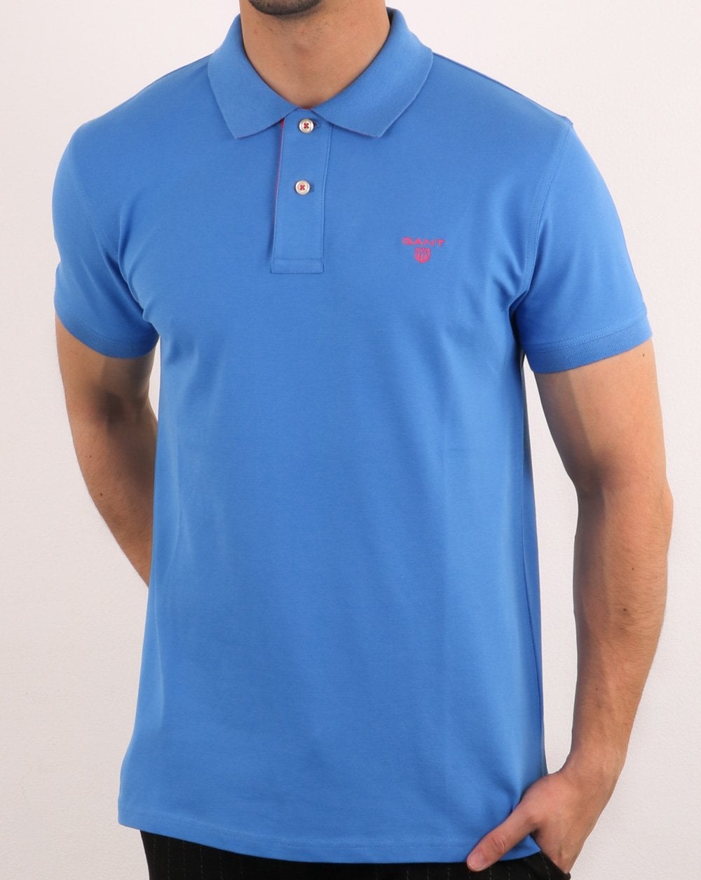 Gant Poloshirt mit Kontrastkragen Palace Blue