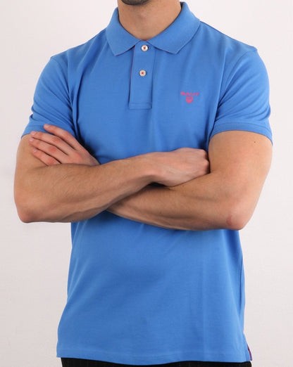Gant Poloshirt mit Kontrastkragen Palace Blue