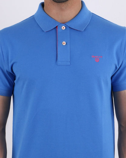 Gant Poloshirt mit Kontrastkragen Palace Blue